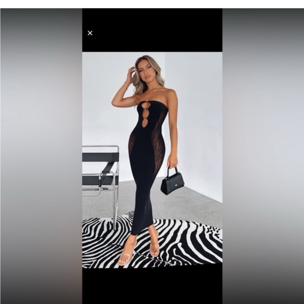 White Fox Boutique Black Strapless Dress